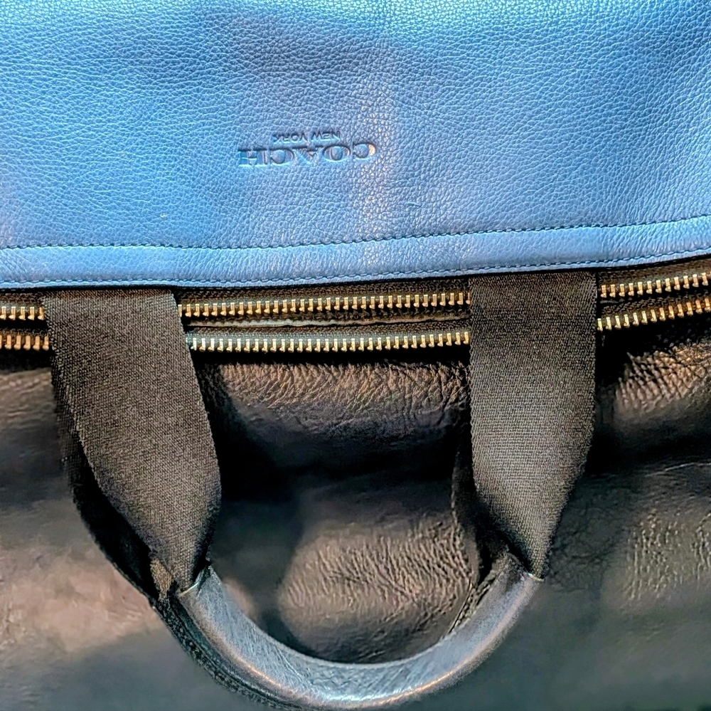 Coach Two-Tone Black and Blue Messenger Bag
